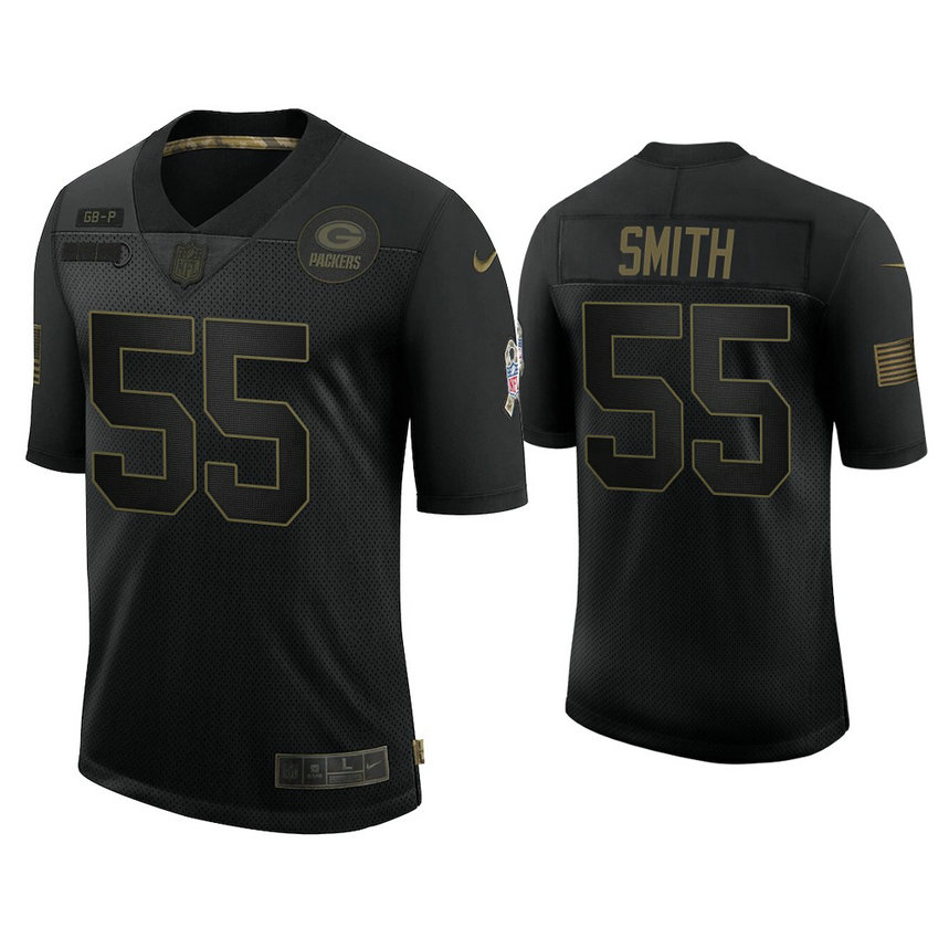 Green Bay Packers #55 Za'Darius Smith Black 2020 Salute to Service Limited Jersey