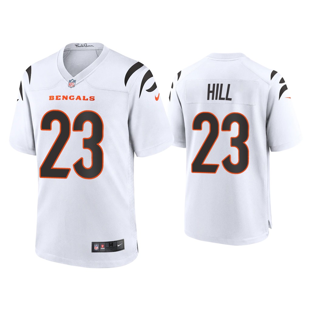 Cincinnati Bengals #23 Daxton Hill White Game 2022 NFL Draft Jersey Cincinnati Bengals #23 Daxton Hill White Game 2022 NFL Draft Jersey
