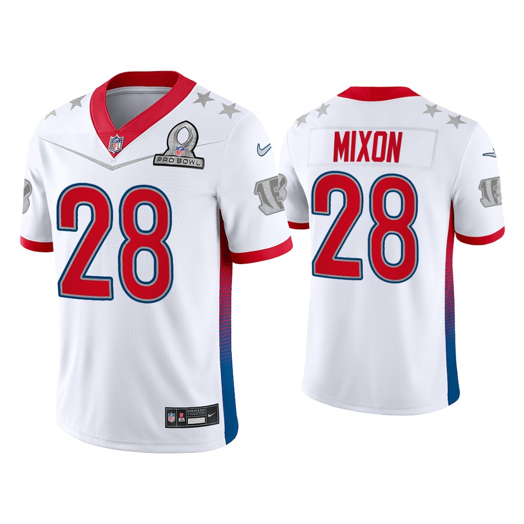 Cincinnati Bengals #28 Joe Mixon White Game 2022 AFC Pro Bowl Jersey