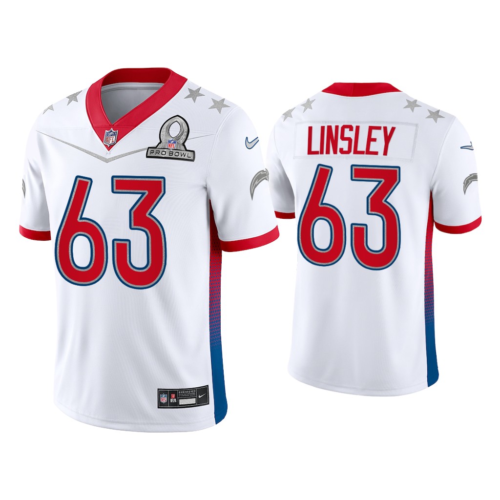 Los Angeles Chargers #63 Corey Linsley White Game 2022 AFC Pro Bowl Jersey Los Angeles Chargers #63 Corey Linsley White Game 2022 AFC Pro Bowl Jersey