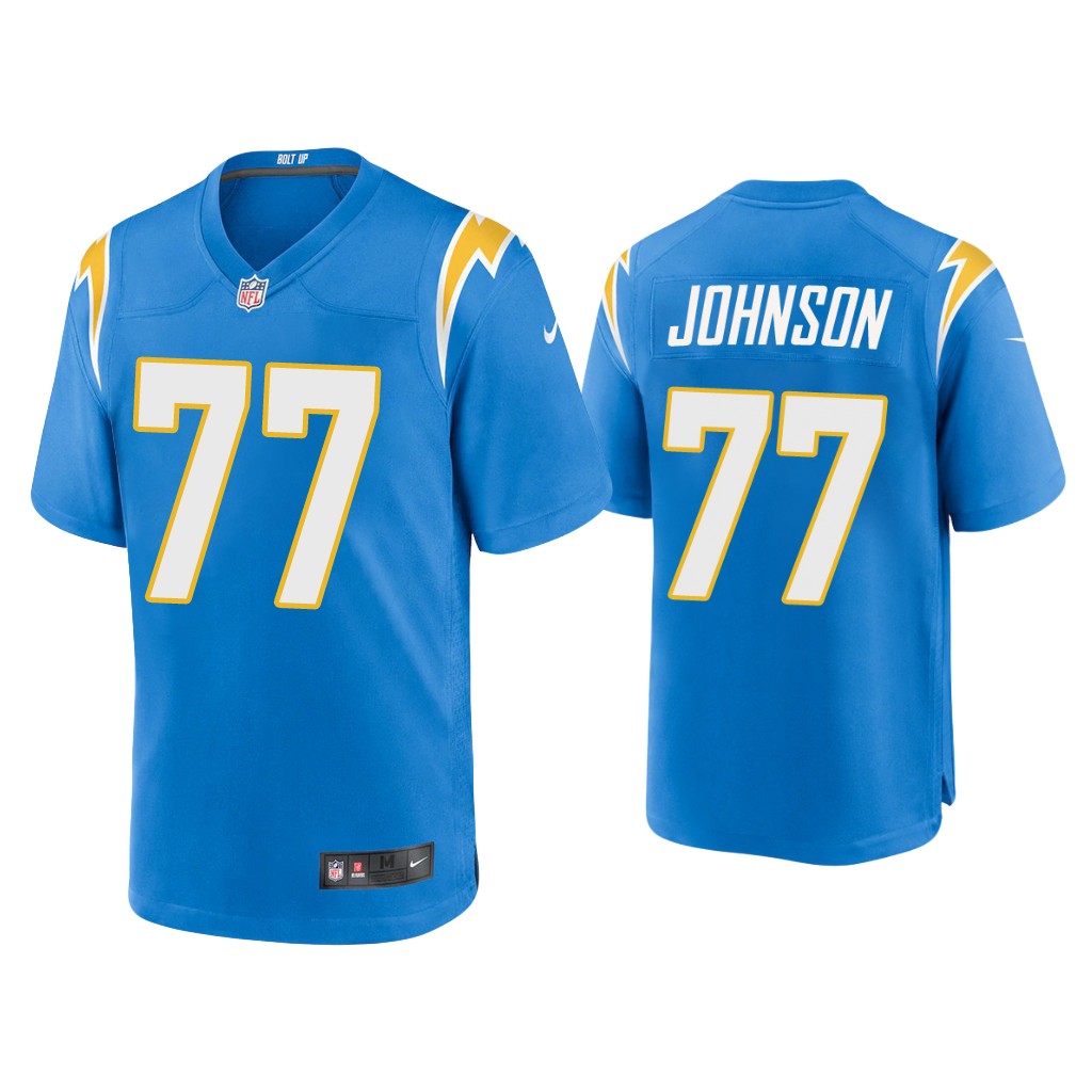 Los Angeles Chargers #77 Zion Johnson Powder Blue Game 2022 NFL Draft Jersey Los Angeles Chargers #77 Zion Johnson Powder Blue Game 2022 NFL Draft Jersey