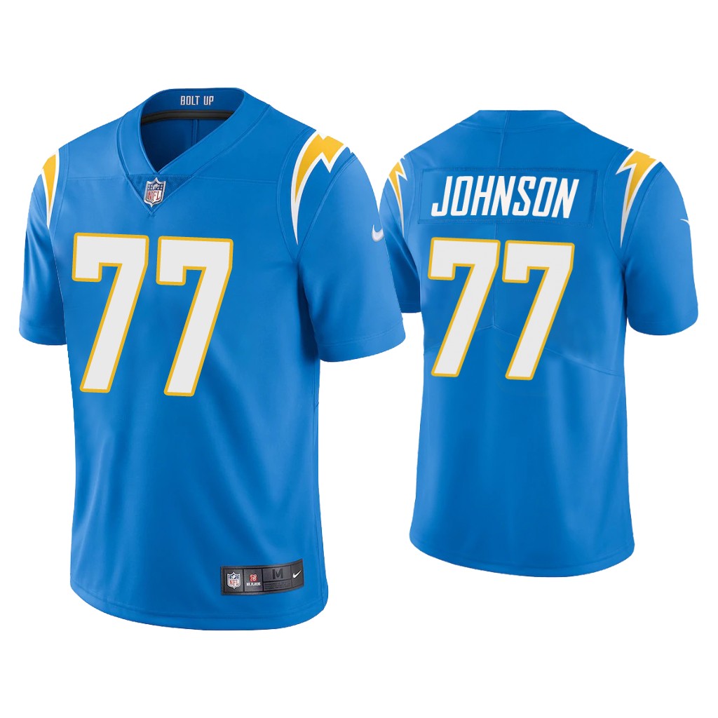Los Angeles Chargers #77 Zion Johnson Powder Blue Vapor Limited 2022 NFL Draft Jersey Los Angeles Chargers #77 Zion Johnson Powder Blue Vapor Limited 2022 NFL Draft Jersey