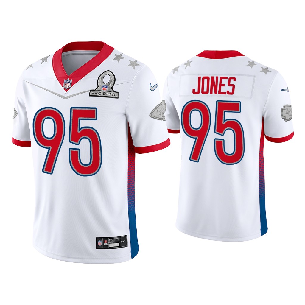 Kansas City Chiefs #95 Chris Jones White Game 2022 AFC Pro Bowl Jersey Kansas City Chiefs #95 Chris Jones White Game 2022 AFC Pro Bowl Jersey