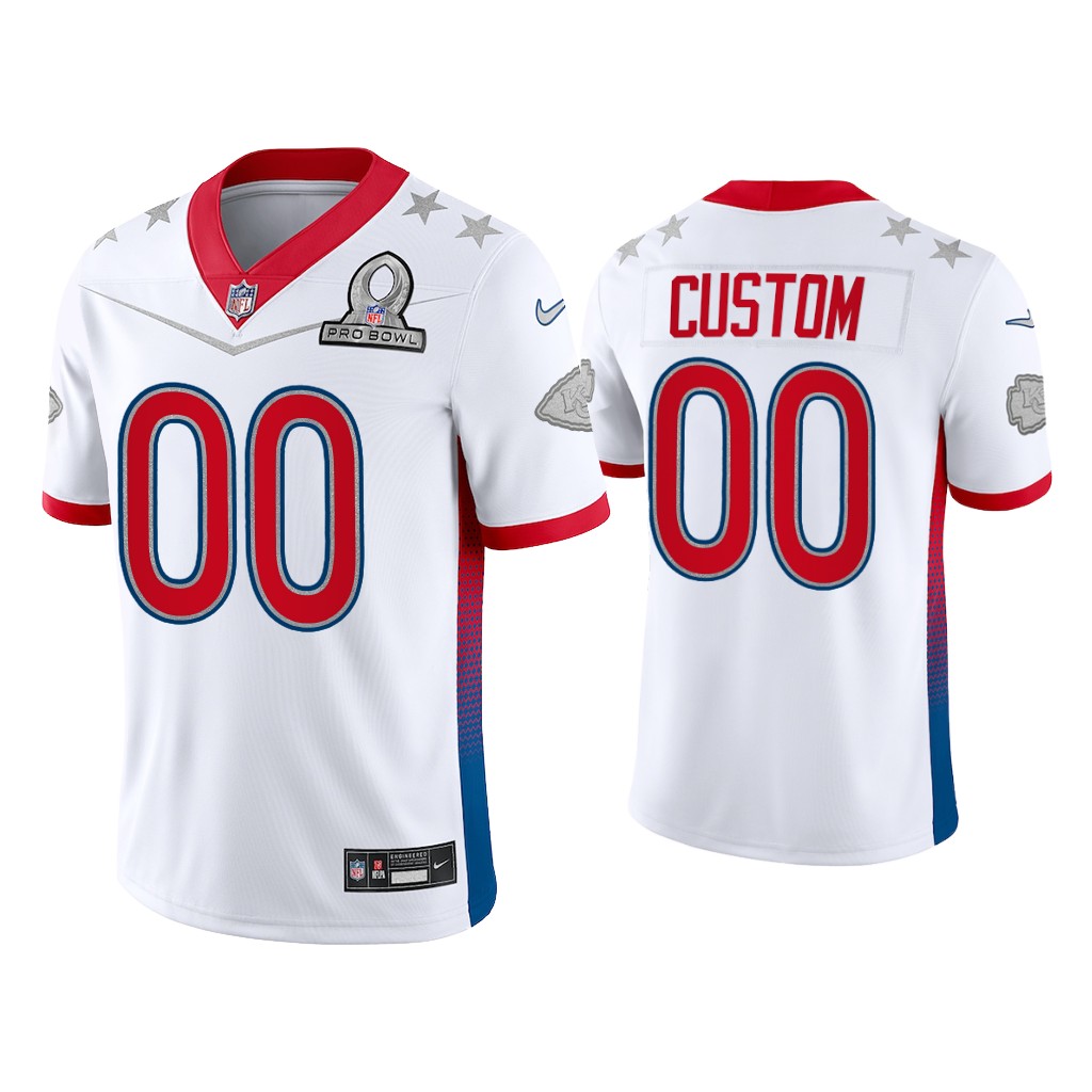 Kansas City Chiefs #00 Custom White Game 2022 AFC Pro Bowl Jersey