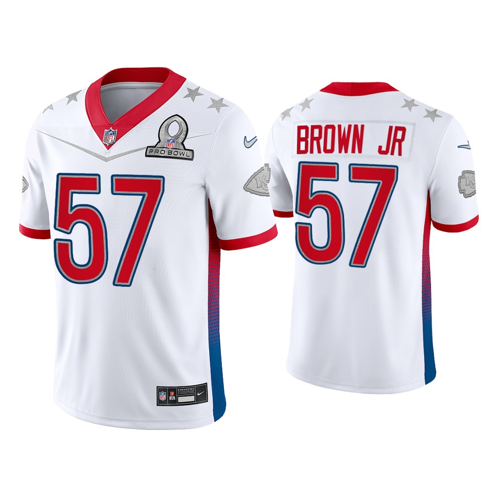 Kansas City Chiefs #57 Orlando Brown Jr. White Game 2022 AFC Pro Bowl Jersey Kansas City Chiefs #57 Orlando Brown Jr. White Game 2022 AFC Pro Bowl Jersey