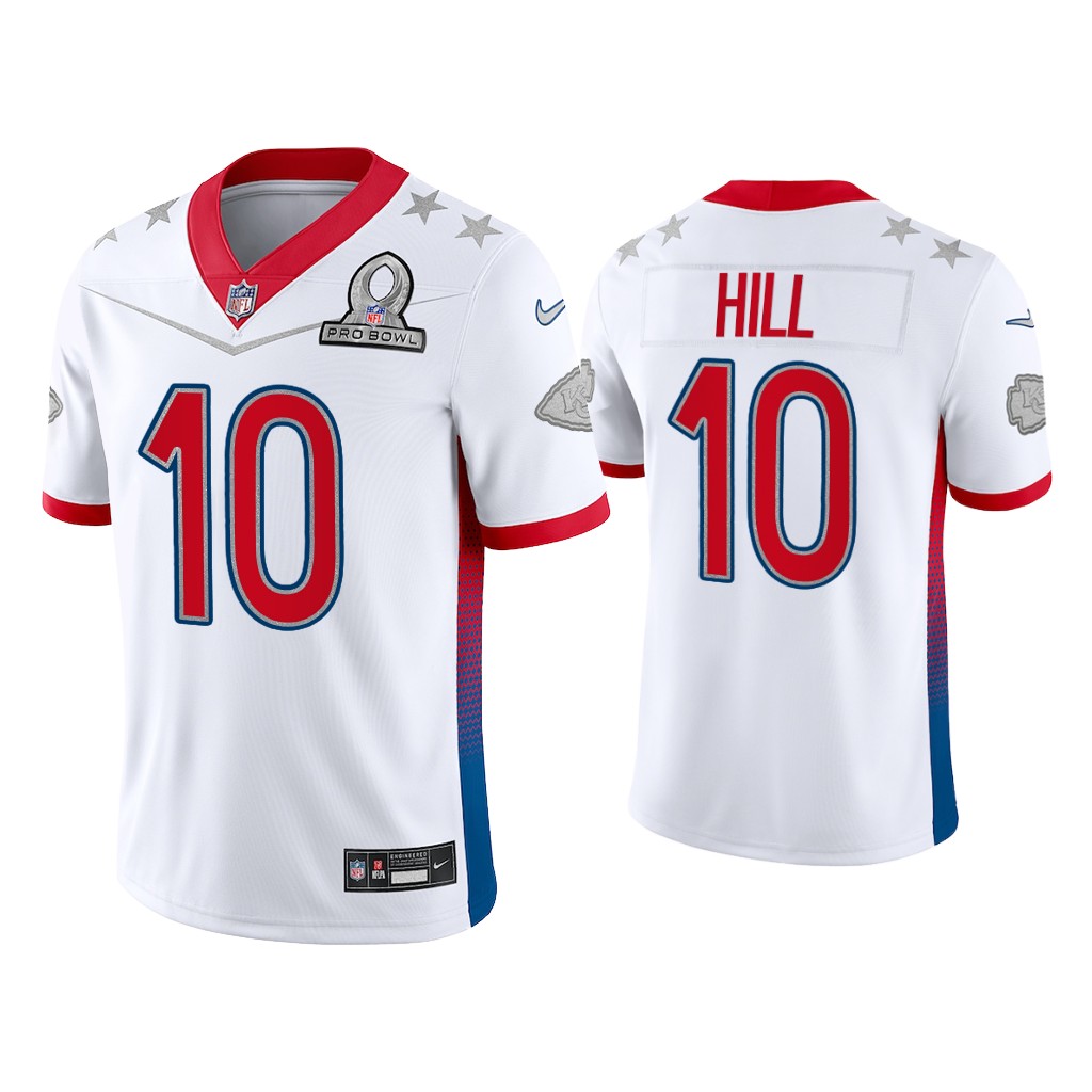 Kansas City Chiefs #10 Tyreek Hill White Game 2022 AFC Pro Bowl Jersey