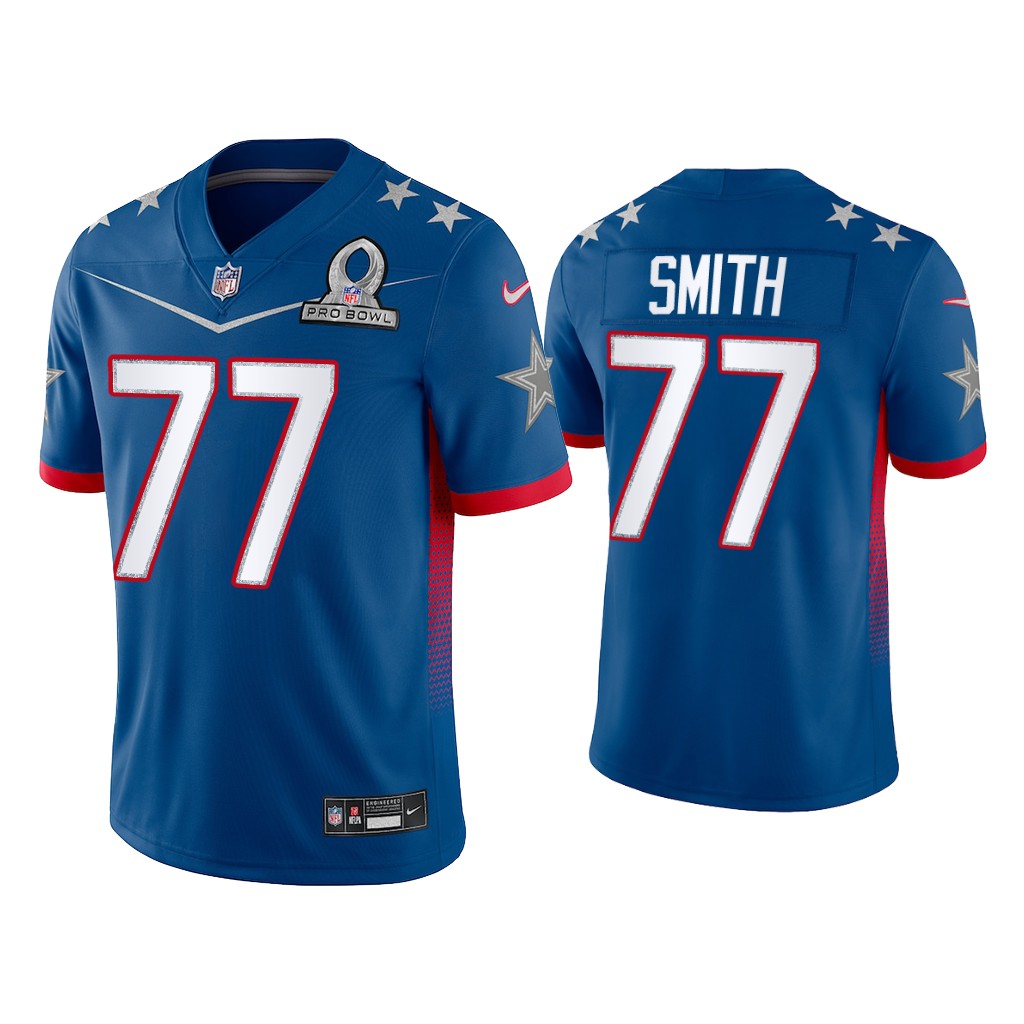 Dallas Cowboys #77 Tyron Smith Royal Game 2022 NFC Pro Bowl Jersey