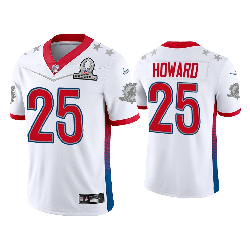 Miami Dolphins #25 Xavien Howard White Game 2022 AFC Pro Bowl Jersey Miami Dolphins #25 Xavien Howard White Game 2022 AFC Pro Bowl Jersey