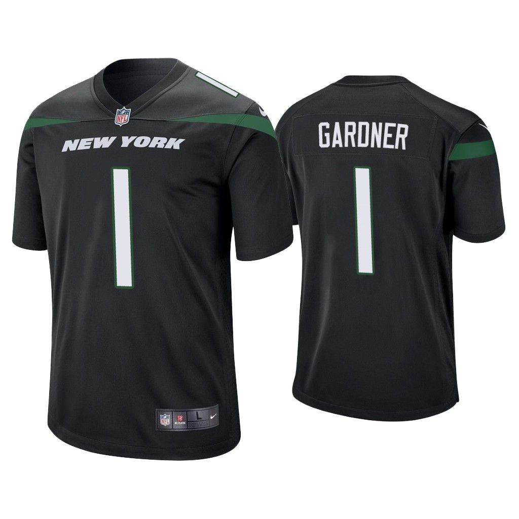 New York Jets #1 Sauce Gardner Black Game 2022 NFL Draft Jersey New York Jets #1 Sauce Gardner Black Game 2022 NFL Draft Jersey
