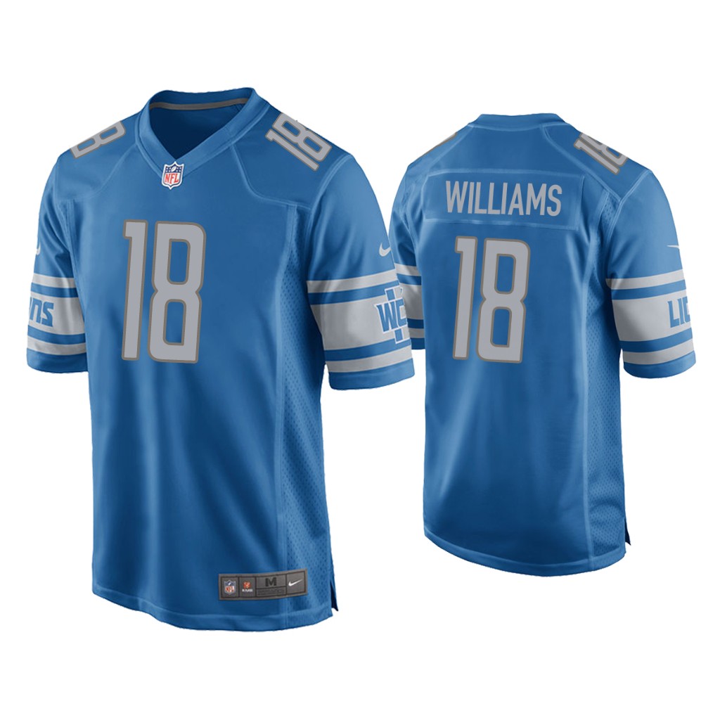 Detroit Lions #18 Jameson Williams Blue Game 2022 NFL Draft Jersey Detroit Lions #18 Jameson Williams Blue Game 2022 NFL Draft Jersey