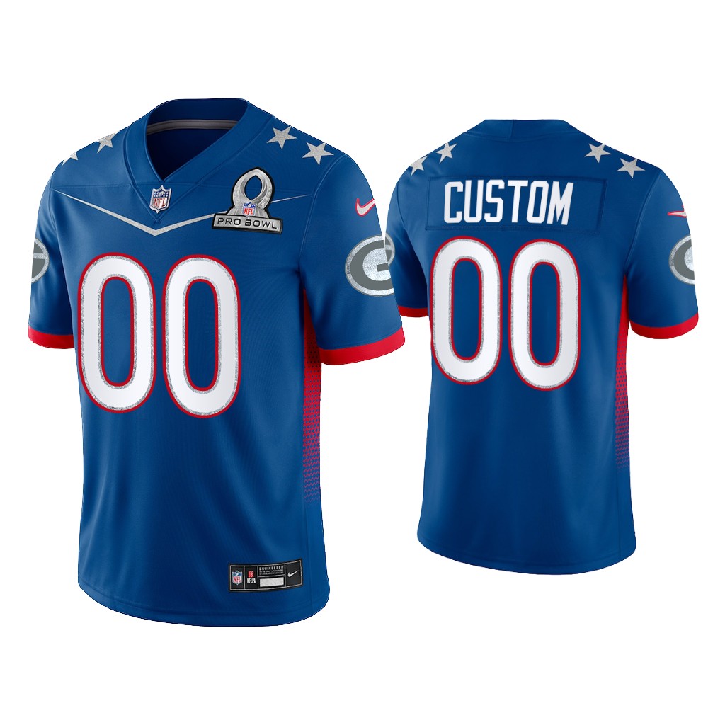 Green Bay Packers #00 Custom Royal Game 2022 NFC Pro Bowl Jersey
