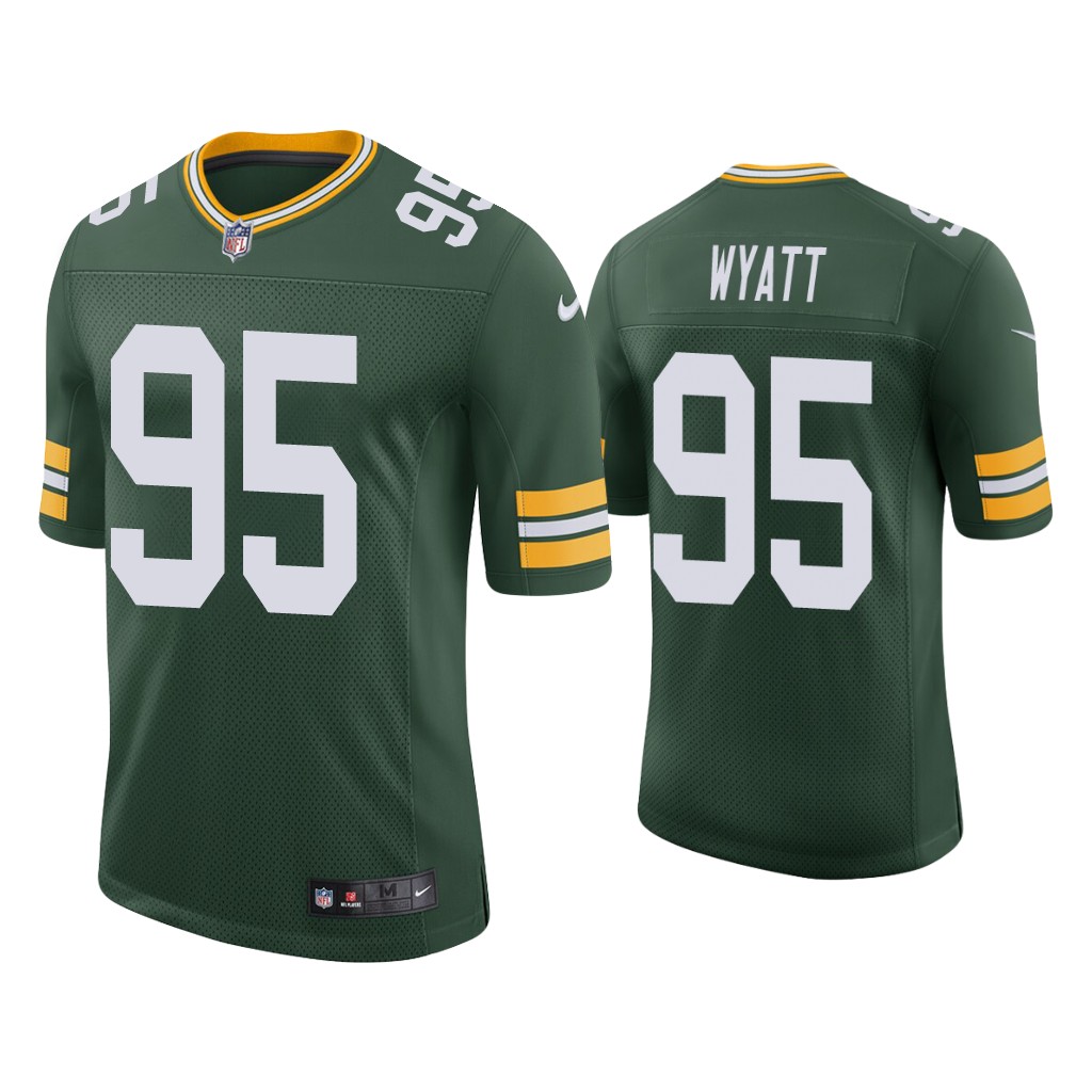 Green Bay Packers #95 Devonte Wyatt Green Vapor Limited 2022 NFL Draft Jersey