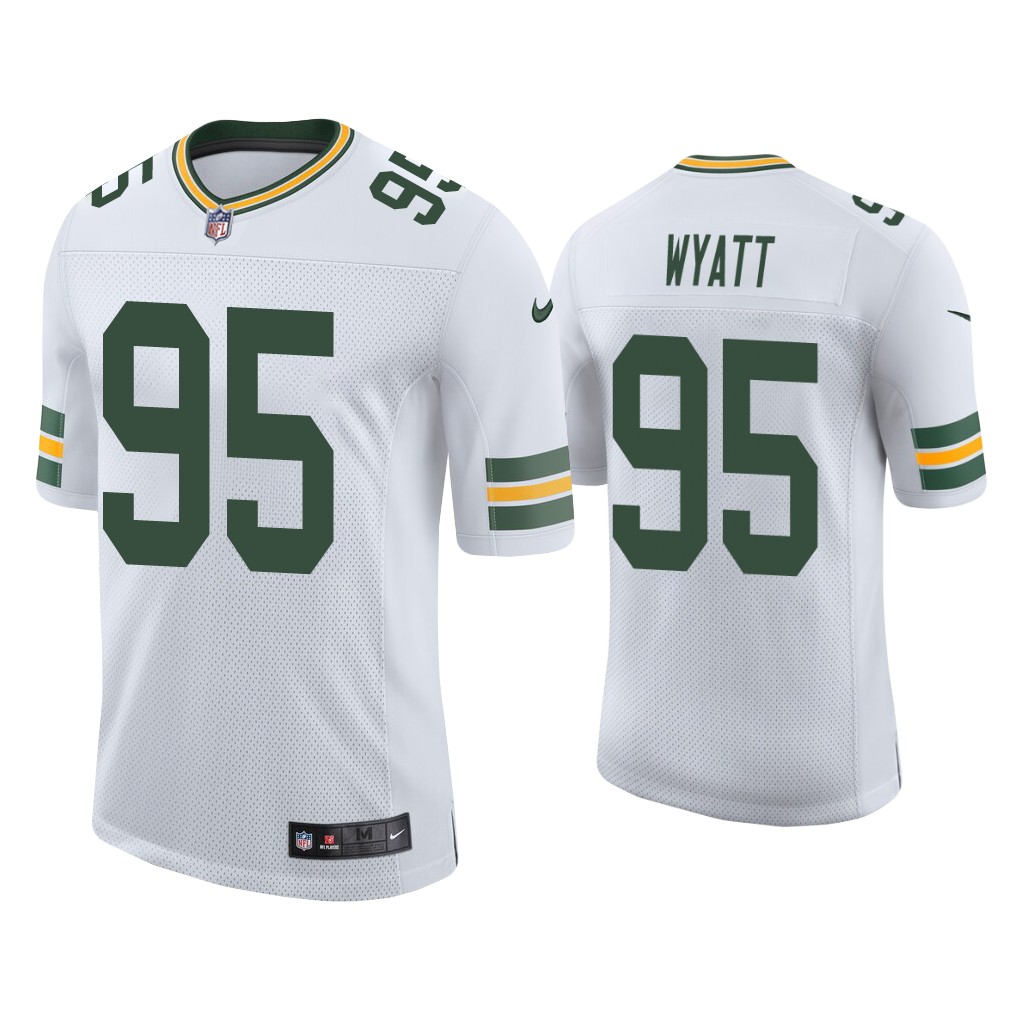 Green Bay Packers #95 Devonte Wyatt White Vapor Limited 2022 NFL Draft Jersey