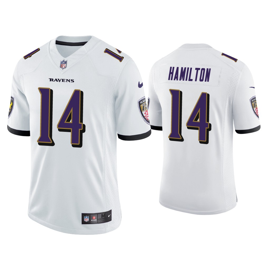 Baltimore Ravens #14 Kyle Hamilton White Vapor Limited 2022 NFL Draft Jersey Baltimore Ravens #14 Kyle Hamilton White Vapor Limited 2022 NFL Draft Jersey