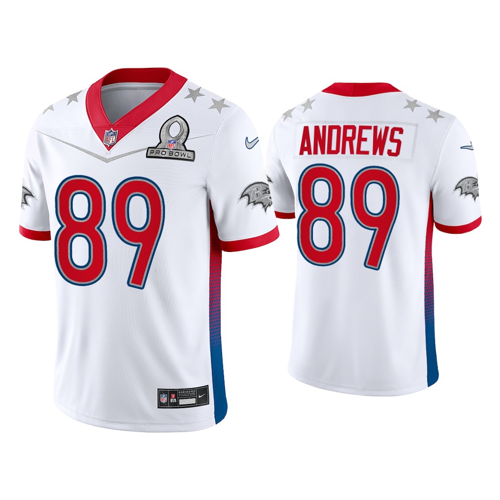 Baltimore Ravens #89 Mark Andrews White Game 2022 AFC Pro Bowl Jersey Baltimore Ravens #89 Mark Andrews White Game 2022 AFC Pro Bowl Jersey
