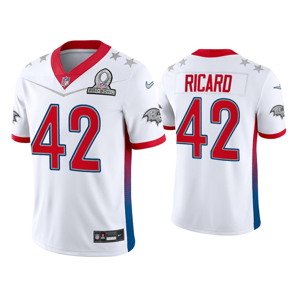 Baltimore Ravens #42 Patrick Ricard White Game 2022 AFC Pro Bowl Jersey Baltimore Ravens #42 Patrick Ricard White Game 2022 AFC Pro Bowl Jersey