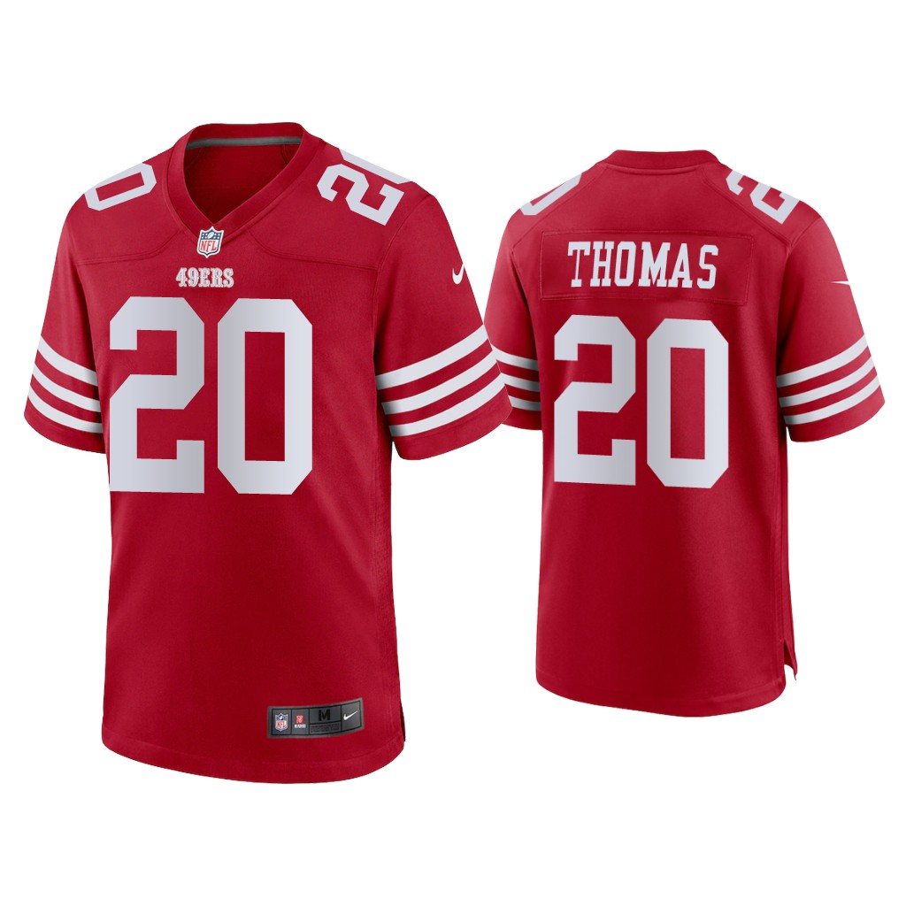 San Francisco 49ers #20 Ambry Thomas Scarlet 2022-23 Game Jersey