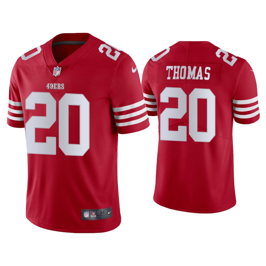 San Francisco 49ers #20 Ambry Thomas Scarlet 2022-23 Vapor Limited Jersey San Francisco 49ers #20 Ambry Thomas Scarlet 2022-23 Vapor Limited Jersey