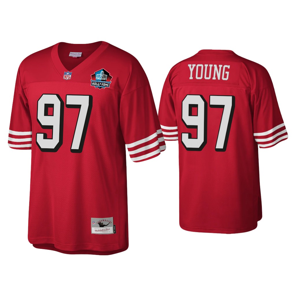 San Francisco 49ers #97 Bryant Young Scarlet Pro Football Hall Of Fame Class Of 2022 Jersey San Francisco 49ers #97 Bryant Young Scarlet Pro Football Hall Of Fame Class Of 2022 Jersey