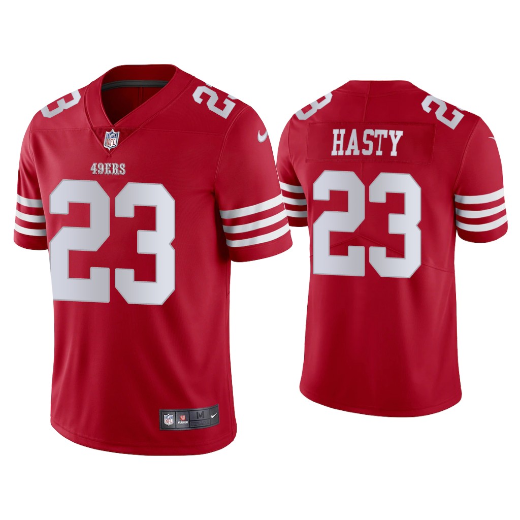 San Francisco 49ers #23 JaMycal Hasty Scarlet 2022-23 Vapor Limited Jersey San Francisco 49ers #23 JaMycal Hasty Scarlet 2022-23 Vapor Limited Jersey