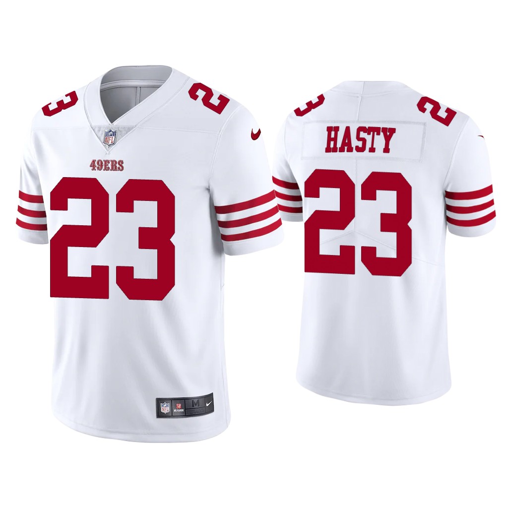 San Francisco 49ers #23 JaMycal Hasty White Vapor Limited Jersey