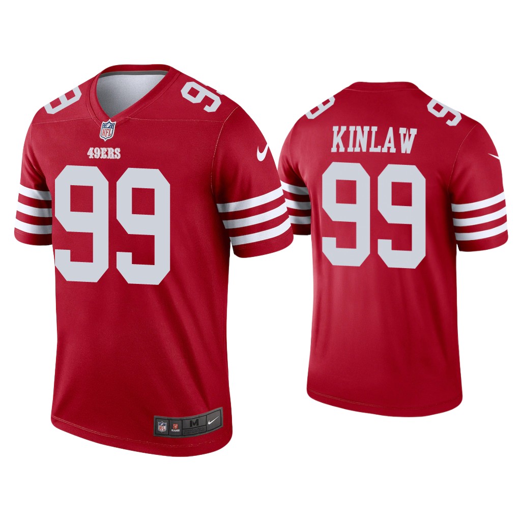 San Francisco 49ers #99 Javon Kinlaw Scarlet 2022-23 Legend Jersey San Francisco 49ers #99 Javon Kinlaw Scarlet 2022-23 Legend Jersey