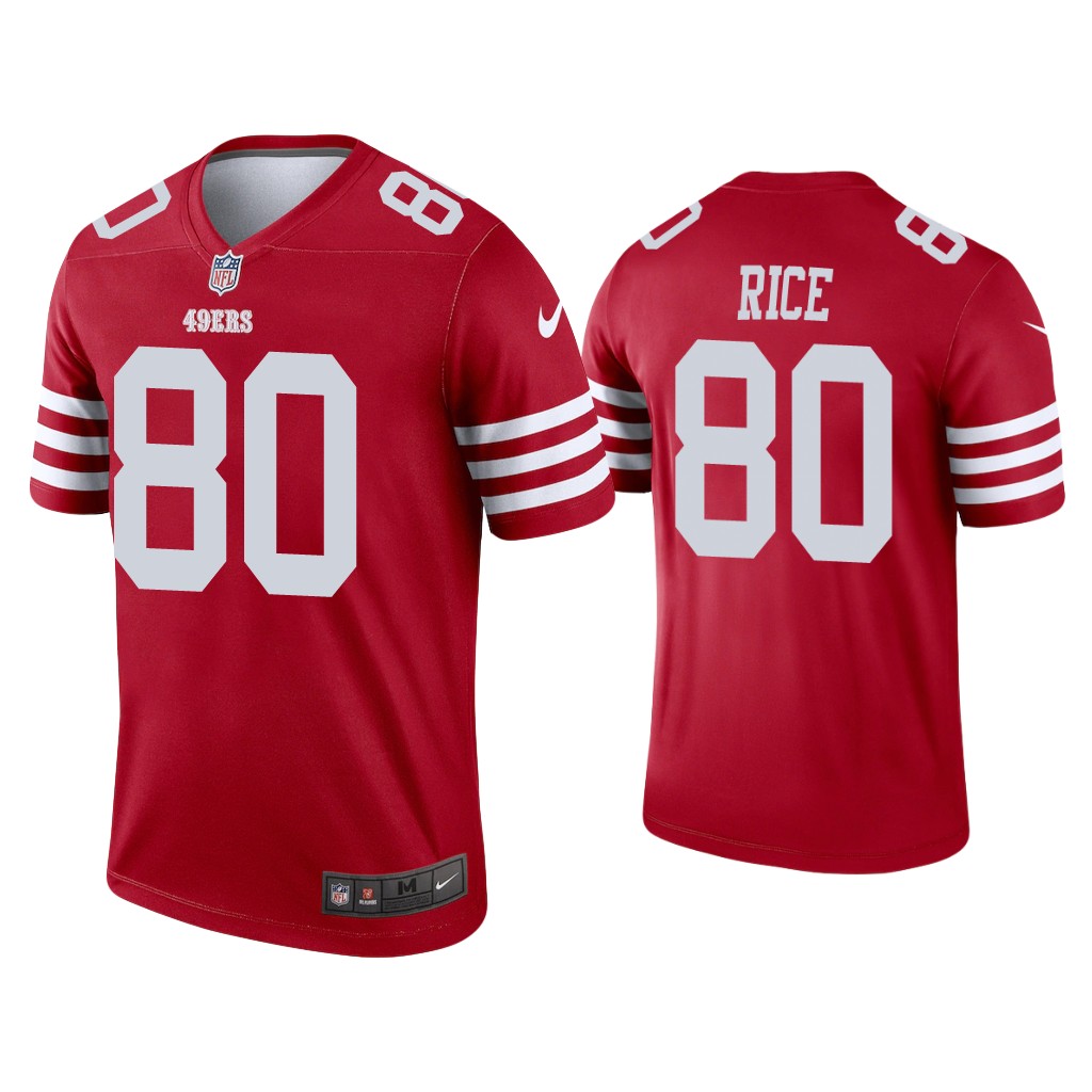 San Francisco 49ers #80 Jerry Rice Scarlet 2022-23 Legend Jersey San Francisco 49ers #80 Jerry Rice Scarlet 2022-23 Legend Jersey