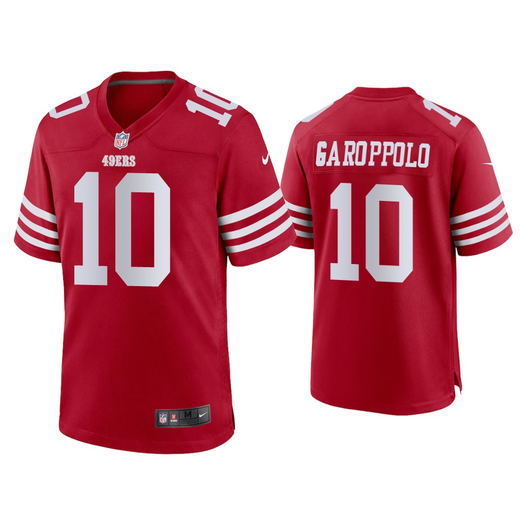 San Francisco 49ers #10 Jimmy Garoppolo Scarlet 2022-23 Game Jersey