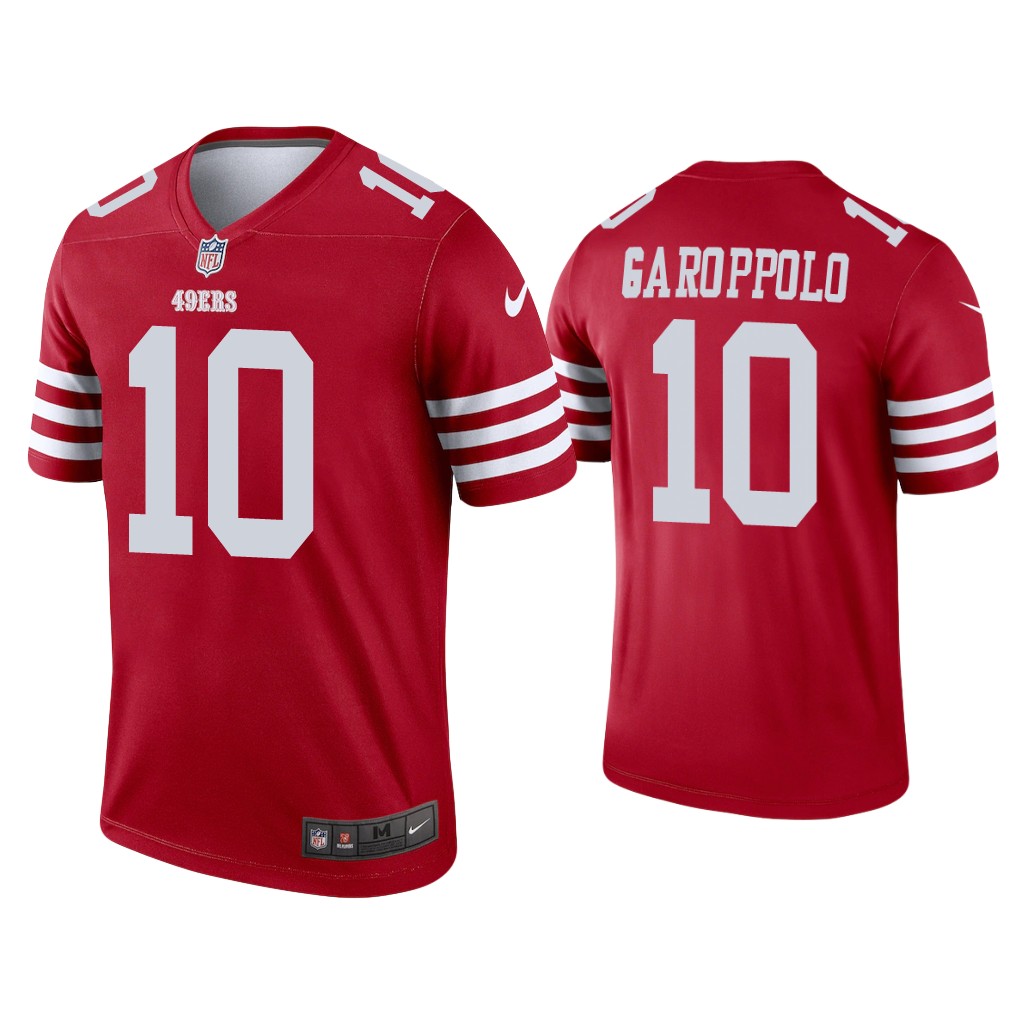 San Francisco 49ers #10 Jimmy Garoppolo Scarlet 2022-23 Legend Jersey San Francisco 49ers #10 Jimmy Garoppolo Scarlet 2022-23 Legend Jersey