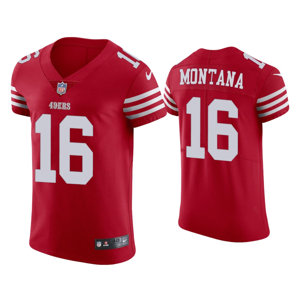 San Francisco 49ers #16 Joe Montana Scarlet 2022-23 Vapor Elite Jersey San Francisco 49ers #16 Joe Montana Scarlet 2022-23 Vapor Elite Jersey