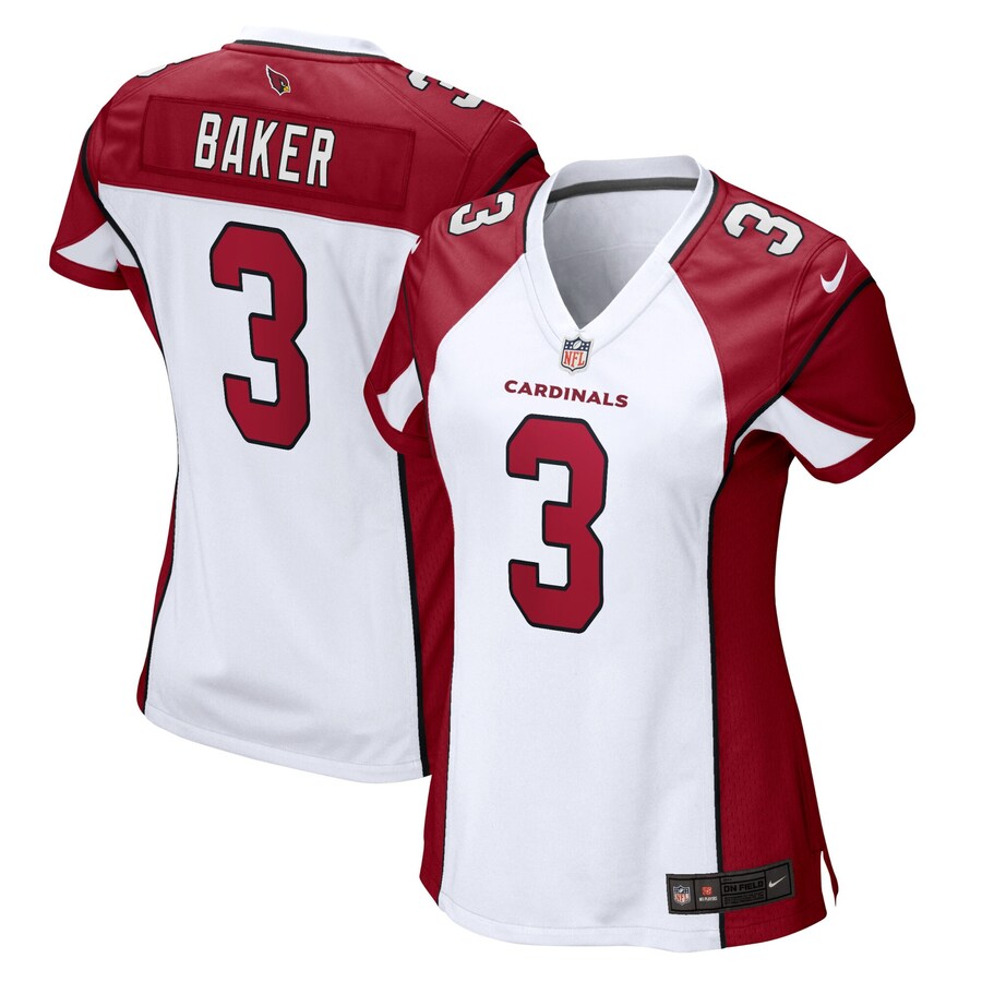 Women's - Arizona Cardinals Nike Road Game White - Budda Baker Jersey Women's - Arizona Cardinals Nike Road Game White - Budda Baker Jersey