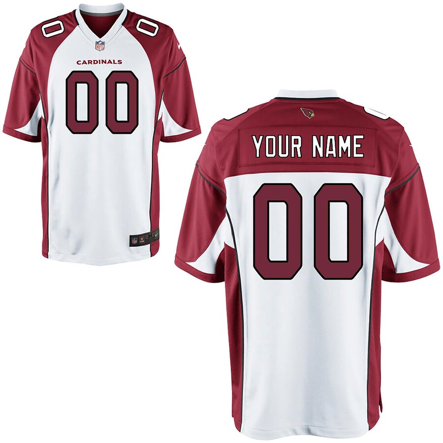 Youth - Arizona Cardinals Nike Road Game White - Custom Jersey Youth - Arizona Cardinals Nike Road Game White - Custom Jersey