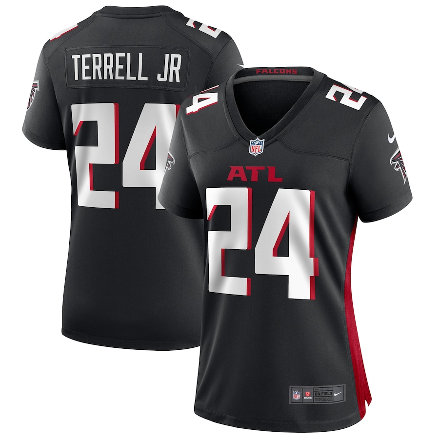 Women's - Atlanta Falcons Nike Home Game Black - A.J. Terrell Jr. Jersey