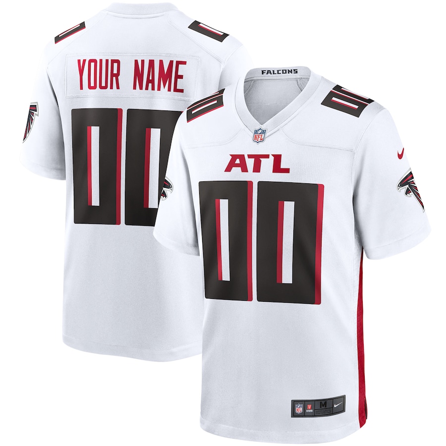 Men's - Atlanta Falcons Nike Road Game White - Custom Jersey