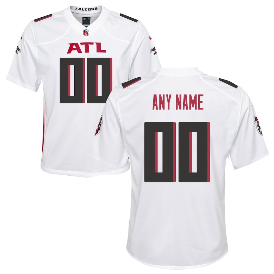 Youth - Atlanta Falcons Nike Road Game White - Custom Jersey