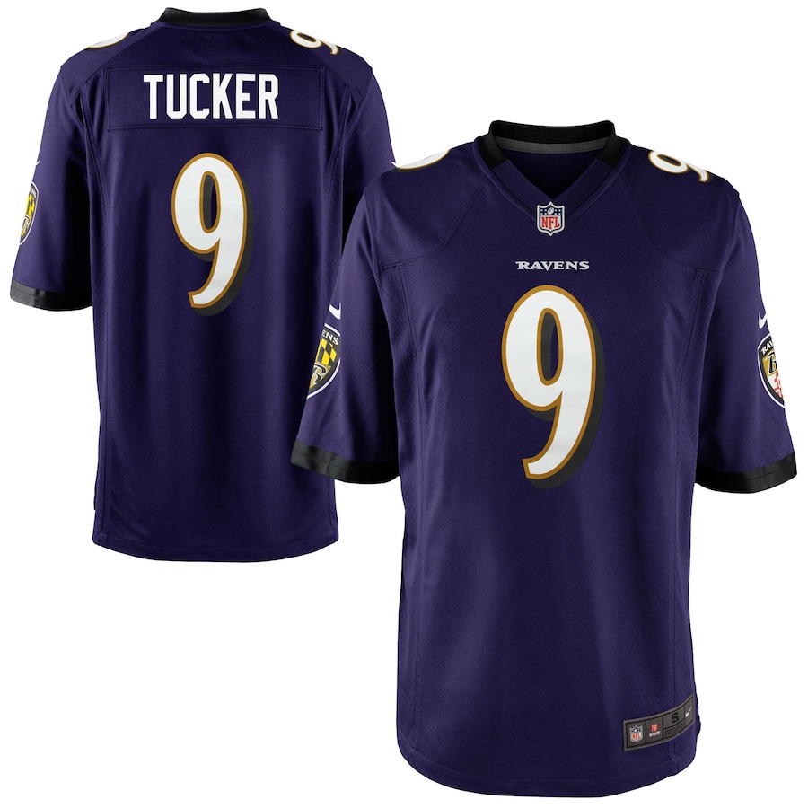 Youth - Baltimore Ravens Home Game Justin Tucker Jersey