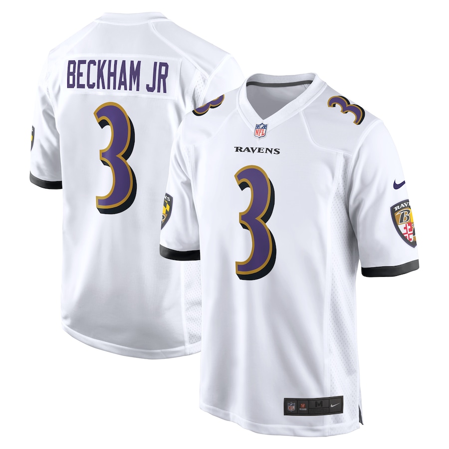 Youth - Baltimore Ravens Nike Road Game White - Odell Beckham Jr Jersey