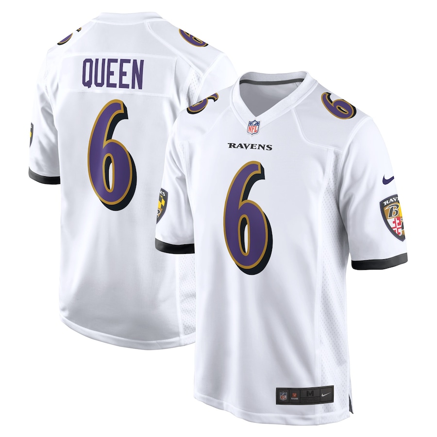 Youth - Baltimore Ravens Nike Road Game White - Patrick Queen Jersey