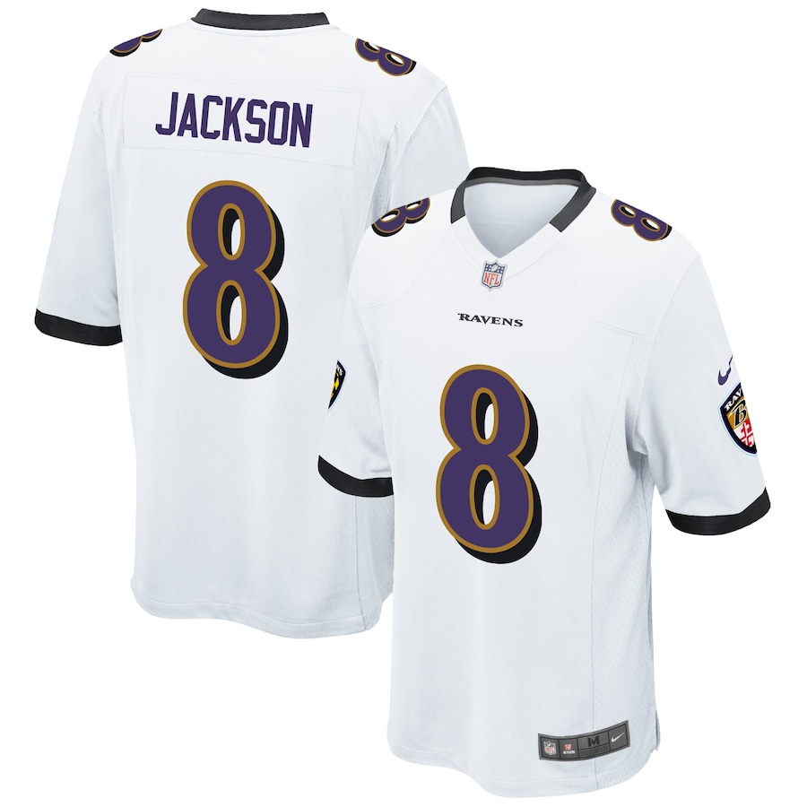 Youth - Baltimore Ravens Road Game Lamar Jackson Jersey