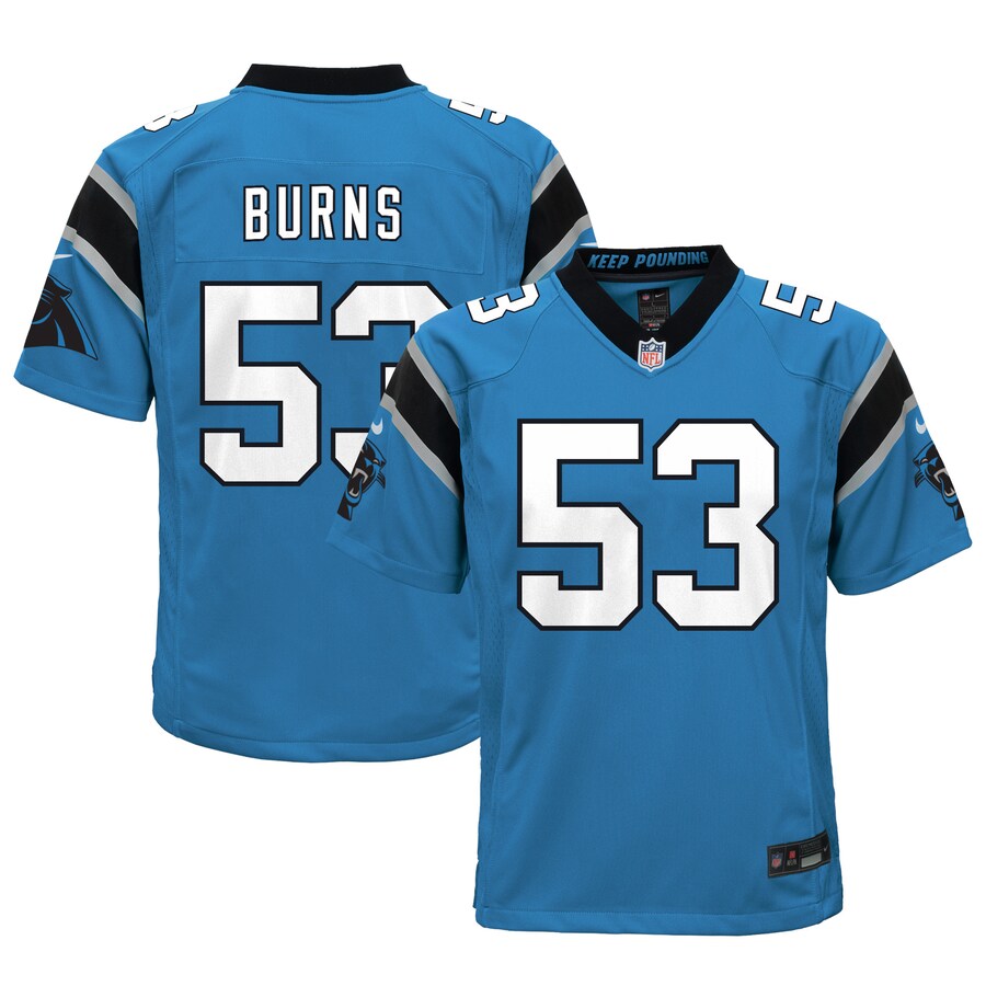Youth - Carolina Panthers Nike Alternate Game Blue - Brian Burns Jersey