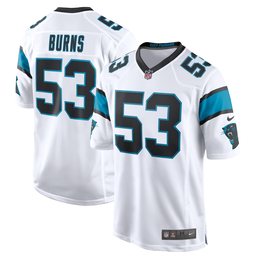 Youth - Carolina Panthers Nike Game Road White - Brian Burns Jersey