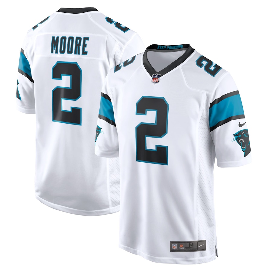 Youth - Carolina Panthers Nike Game Road White - DJ Moore Jersey