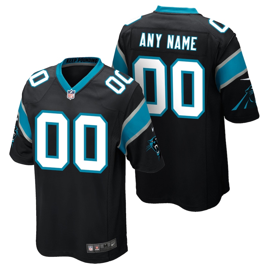 Youth - Carolina Panthers Nike Home Game Black - Custom Jersey