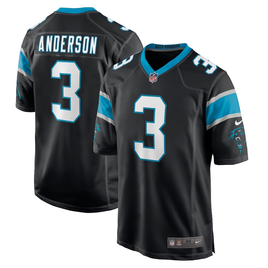 Youth - Carolina Panthers Nike Home Game Black - Robbie Anderson Jersey