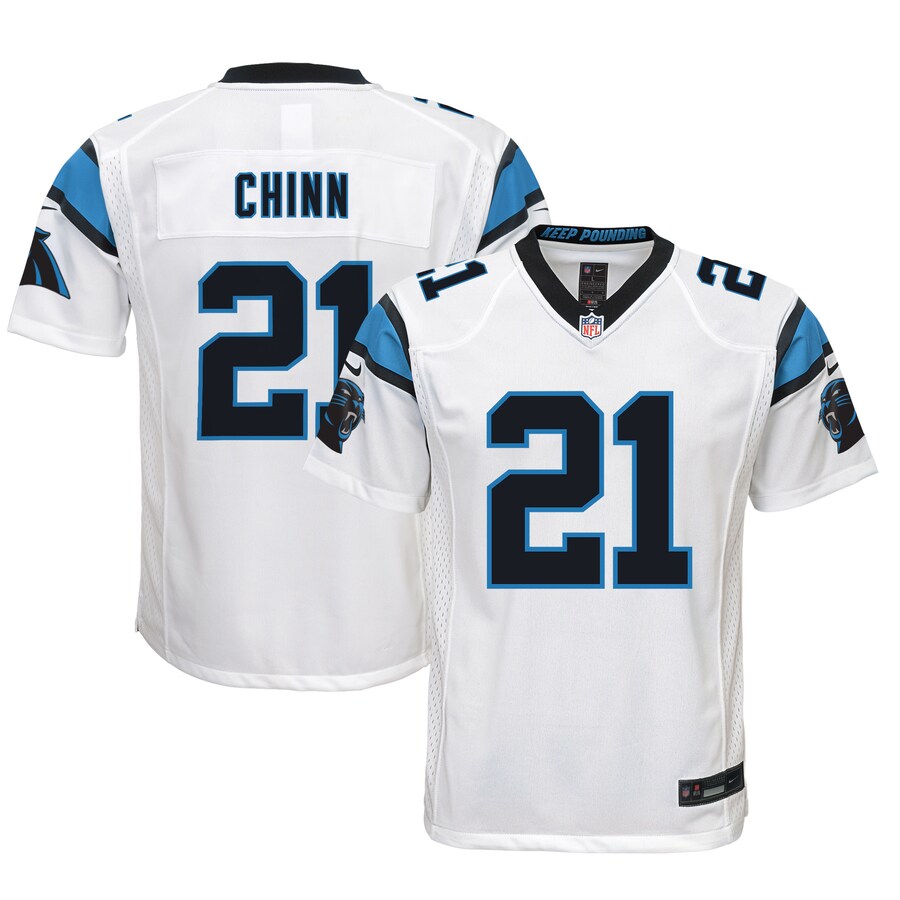 Youth - Carolina Panthers Nike Road Game White - Jeremy Chinn Jersey