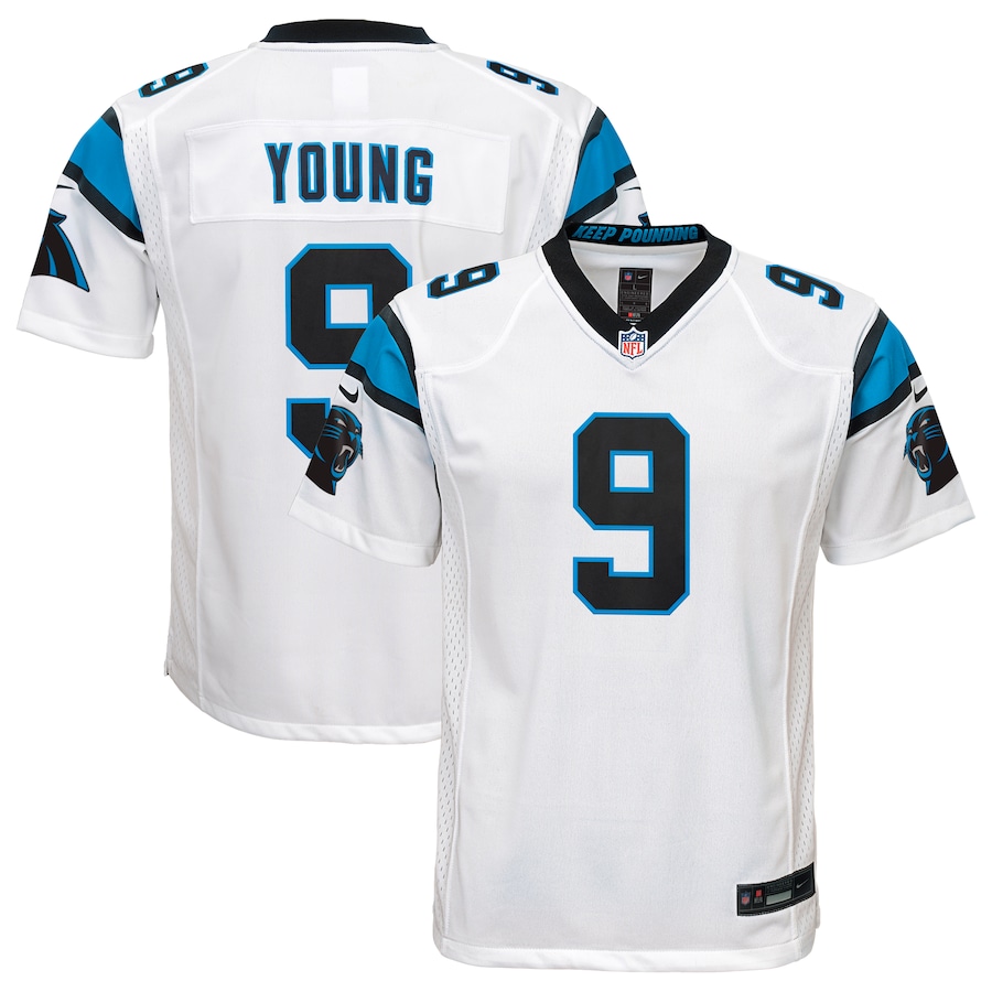 Youth - Carolina Panthers Nike Road Game 2023 NFL Draft First Round Pick - White - Bryce Young Jersey Youth - Carolina Panthers Nike Road Game 2023 NFL Draft First Round Pick - White - Bryce Young Jersey