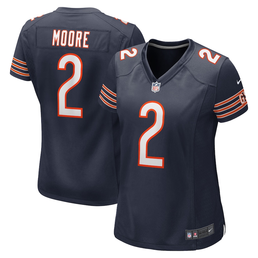 Women's - Chicago Bears Nike Home Game Team Colour Navy - D.J. Moore Jersey