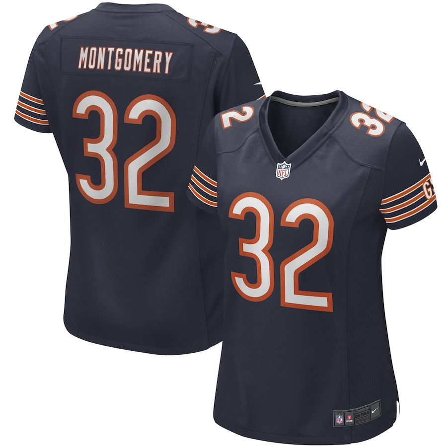 Women's - Chicago Bears Nike Home Game Team Colour Navy - David Montgomery Jersey Women's - Chicago Bears Nike Home Game Team Colour Navy - David Montgomery Jersey
