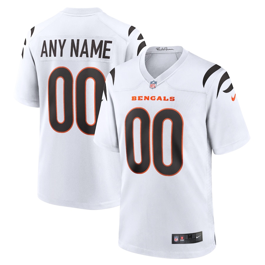 Men's - Cincinnati Bengals Nike Game Road White - Custom Jersey