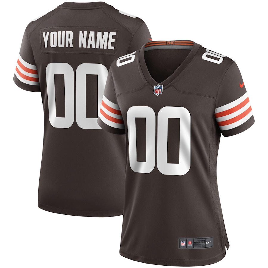 Women's - Cleveland Browns Nike Game Team Colour Custom Jersey